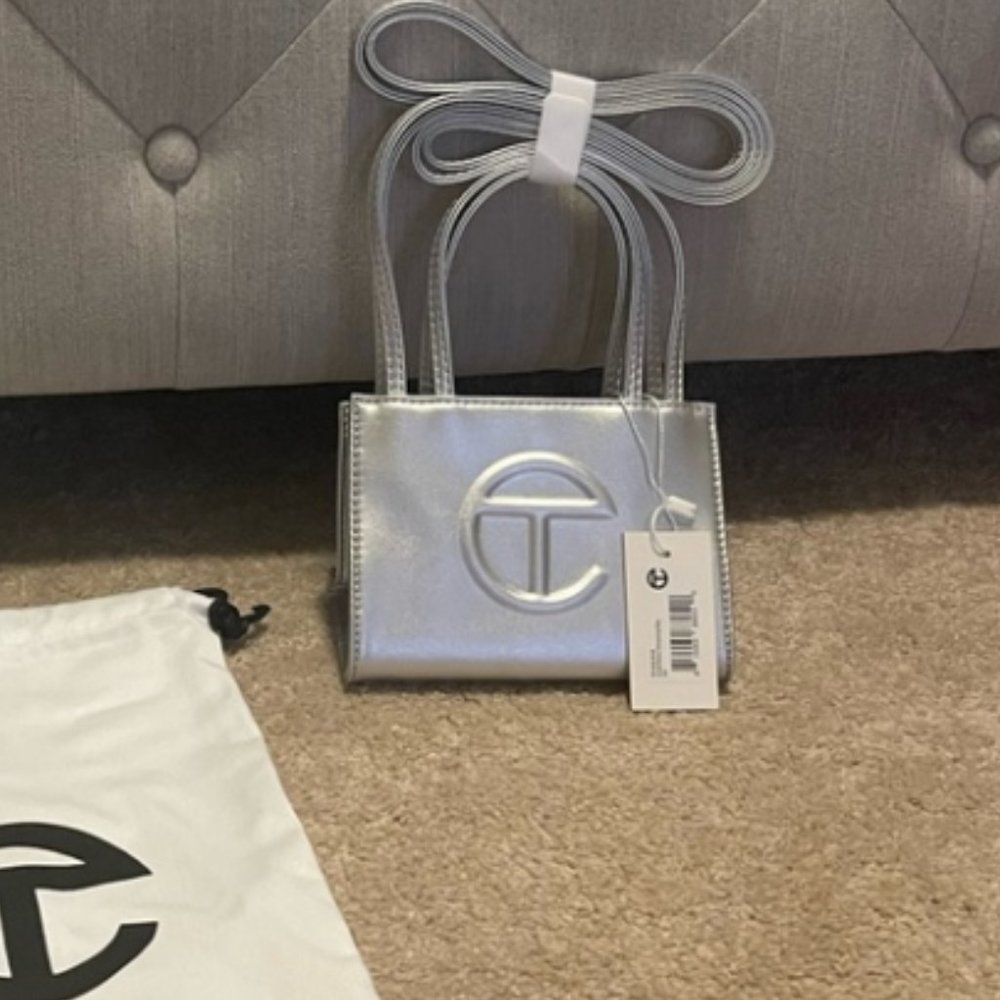 Telfar Small Silver Shopping Bag